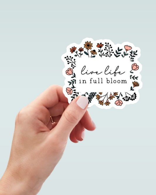 Live Life in Full Bloom Decal - Wholesale