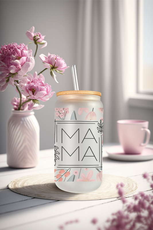 Mama Floral Can Glass